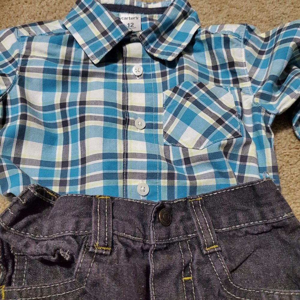 Infant's US Polo Association Jeans and Carter's Oxford Style Button Down Shirt